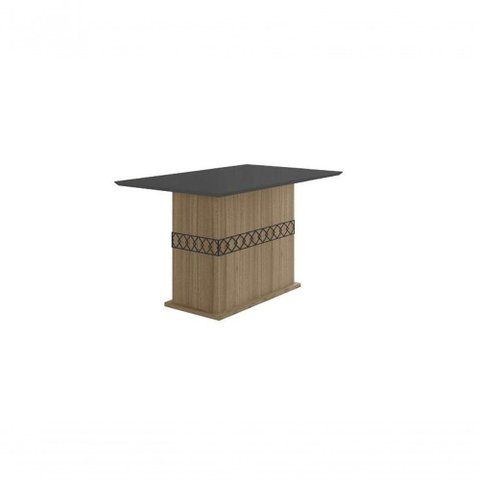 Mesa de Jantar 136cm Ágata Carvalho/grafite - Poliman
