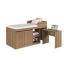 Ver imagem 2 de Cama Multifuncional Solteiro com Escrivaninha 2 Portas 1 Gaveta 190cm Mel - Art In Móveis