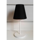 Ver imagem 1 de Abajur de Mesa Md-2005 Base Aluminio Branco Cúpula em Tecido Cone Preta