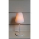 Ver imagem 2 de Abajur de Mesa Md-2005 Base Aluminio Branco Cúpula em Tecido Cone Branca