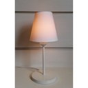 Ver imagem 1 de Abajur de Mesa Md-2005 Base Aluminio Branco Cúpula em Tecido Cone Branca