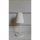 Ver imagem 3 de Abajur de Mesa Md-2005 Base Aluminio Branco Cúpula em Tecido Cone Branca