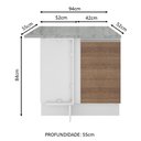 Ver imagem 3 de Balcão de Canto Glamy 1 Porta Branco e Rustic Madesa