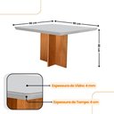 Ver imagem 4 de Sala de Jantar Mesa 90cm Olímpia em Mdf com Vidro Canto Copo 4 Cadeiras Liz Moderna Mobilia
