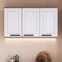 Ver imagem 1 de Armário para Cozinha 3 Portas Provençal Marrom/Jequitibá/Branco