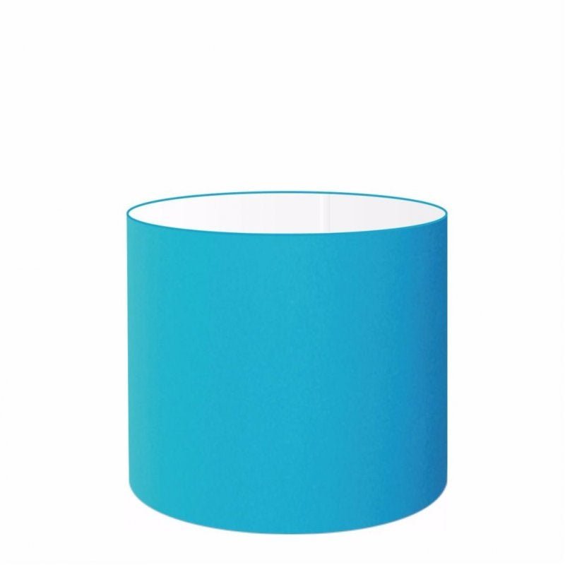Cupula em Tecido Cilindrica Abajur Luminária CP-4113 30x25cm Azul Turquesa - 1