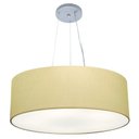Ver imagem 4 de Kit 1 Plafon e 1 Lustre Pendente com Cupula Tecido 50cm Algodao Cru