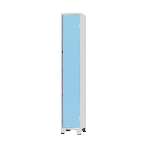 Armário Roupeiro de Aço Vestiário Academia 1 Porta Locker Azul Claro