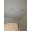 Ver imagem 2 de Lustre Cilindrico com Desvio de Centro MD-4151 Cupula Tecido 50X25 Palha