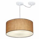 Ver imagem 1 de Lustre Cilindrico com Desvio de Centro MD-4151 Cupula Tecido 50X25 Palha