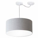 Ver imagem 1 de Lustre Cilindrico com Desvio de Centro Md-4151 Cúpula Tecido 50x25 Cinza