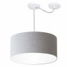 Lustre Cilindrico com Desvio de Centro Md-4151 Cúpula Tecido 50x25 Cinza - 1