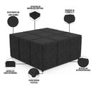 Ver imagem 3 de Puff Decorativo para Sala de Estar Quadrado Milano 90x90cm W01 Linho Chumbo - Lyam Decor