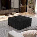 Ver imagem 1 de Puff Decorativo para Sala de Estar Quadrado Milano 90x90cm W01 Linho Chumbo - Lyam Decor