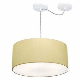 Lustre Cilindrico com Desvio de Centro Md-4151 Cupula Tecido 50x25 Algodão Crú - 2