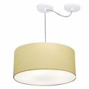 Ver imagem 2 de Lustre Cilindrico com Desvio de Centro Md-4151 Cupula Tecido 50x25 Algodão Crú