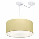 Ver imagem 1 de Lustre Cilindrico com Desvio de Centro Md-4151 Cupula Tecido 50x25 Algodão Crú