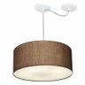 Lustre Cilindrico com Desvio De Centro Md-4151 Cupula Tecido 50x25 Cafe - 1