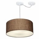 Ver imagem 1 de Lustre Cilindrico com Desvio De Centro Md-4151 Cupula Tecido 50x25 Cafe