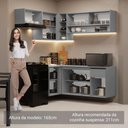 Ver imagem 5 de Armário de Cozinha Completa de Canto Suspenso 325cm Cinza Nice Madesa 01