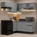 Ver imagem 1 de Armário de Cozinha Completa de Canto Suspenso 325cm Cinza Nice Madesa 01