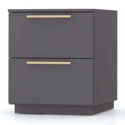 Mesa de Cabeceira 2 Gavetas 50cm Kit 2 Dubai Alasca - Vila Rica - 1