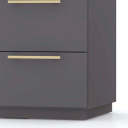 Mesa de Cabeceira 2 Gavetas 50cm Kit 2 Dubai Alasca - Vila Rica - 7