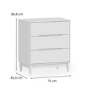 Ver imagem 2 de Cômoda Infantil Branca com 3 Gavetas em Mdf Linha Tomi Quater