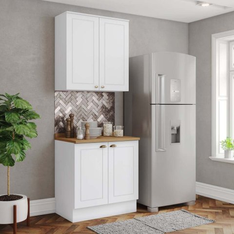 Cozinha Compacta 2 Peças 100% MDF com Tampo Americana Henn