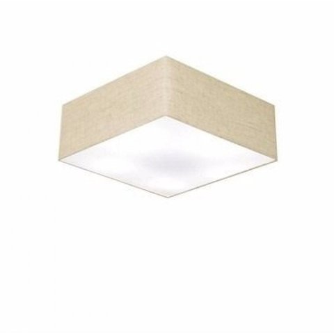 Plafon Quadrado Md-3050 Cupula em Tecido 12/40x40 Rustico Bege