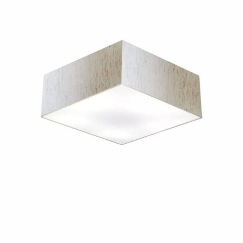 Plafon Quadrado Md-3050 Cupula em Tecido 12/40x40 Linho Bege