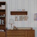 Ver imagem 1 de Prateleira Infantil com Pendurador 90cm | MDF e Madeira Pinus | Organização para Quarto Infantil