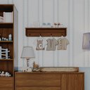 Ver imagem 2 de Prateleira Infantil com Pendurador 90cm | Mdf e Madeira Pinus | Organização para Quarto Infantil