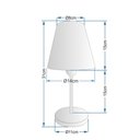 Ver imagem 2 de Abajur de Mesa Md-2005 Base Aluminio Cinza Cúpula em Tecido Cone Branca