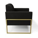 Ver imagem 4 de Poltrona Base Industrial Alta Dourado Marisa Suede Preto D03 - D’Rossi
