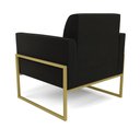 Ver imagem 5 de Poltrona Base Industrial Alta Dourado Marisa Suede Preto D03 - D’Rossi