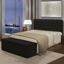 Ver imagem 1 de Kit Cabeceira Bolivia+ Calçadeira Itália King 195 CM Suede Preto - D A Decor