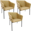 Ver imagem 1 de Kit 3 Cadeiras para Sala de Jantar Estar Living Olívia L02 Couríssimo Fendi - Lyam Decor