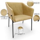 Ver imagem 7 de Kit 3 Cadeiras para Sala de Jantar Estar Living Olívia L02 Couríssimo Fendi - Lyam Decor