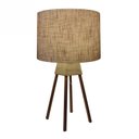 Ver imagem 1 de Abajur Quadripe Madeira Md-2016 Cúpula Tecido 30x25cm Rustico Bege