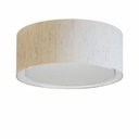 Ver imagem 1 de Plafon Duplo Cilindrico Md-3036 Cupula Tecido 50x25cm Linho Bege