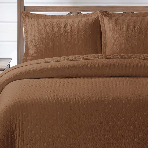 Cobreleito Queen Size 300 Fios Melynda Bordado Super Elegante:terracota