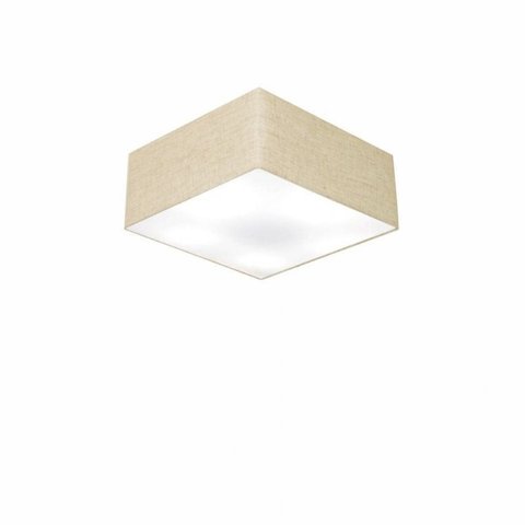 Plafon Quadrado Md-3000 Cupula Tecido 12/25x25cm Rustico Bege