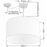 Lustre Cilindrico com Desvio de Centro MD-4167 Cupula Tecido 60X30 Algodao Cru - 2