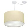 Lustre Cilindrico com Desvio de Centro MD-4167 Cupula Tecido 60X30 Algodao Cru - 1