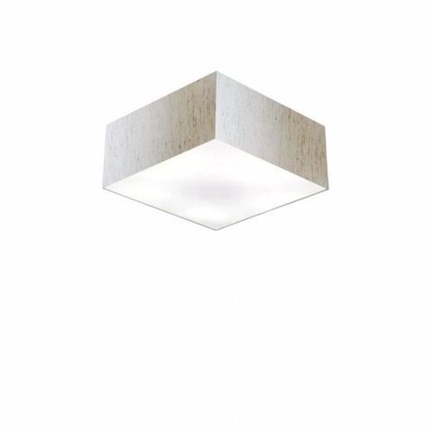 Plafon Quadrado Md-3000 Cupula Tecido 12/25x25cm Linho Bege