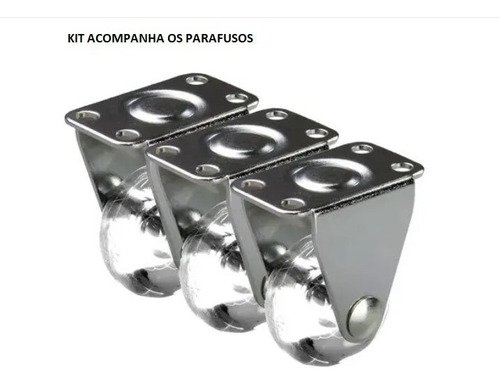 Rodízio Fixo Sofá Retratil Anti Risco Roda 35mm 4 Peças+Paraf - 1