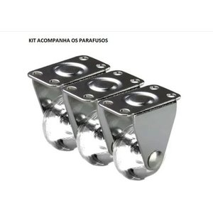 Rodízio Fixo Sofá Retratil Anti Risco Roda 35mm 4 Peças+Paraf
