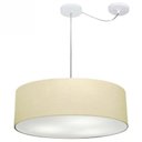 Ver imagem 1 de Lustre Cilindrico com Desvio de Centro MD-4259 Cupula Tecido 50X15 Algodao Cru