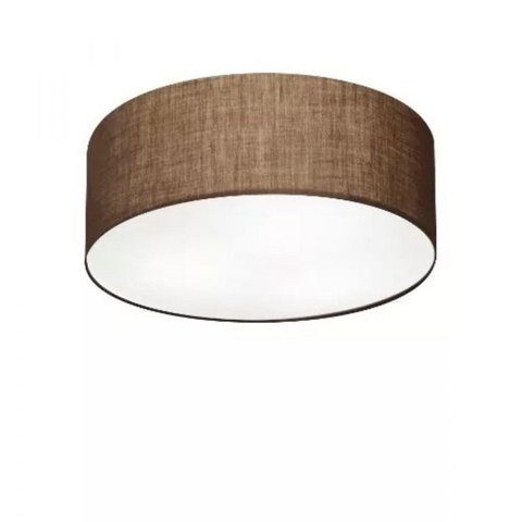 Plafon Cilindrico Md-3046 Cupula em Tecido 35x12cm Cafe